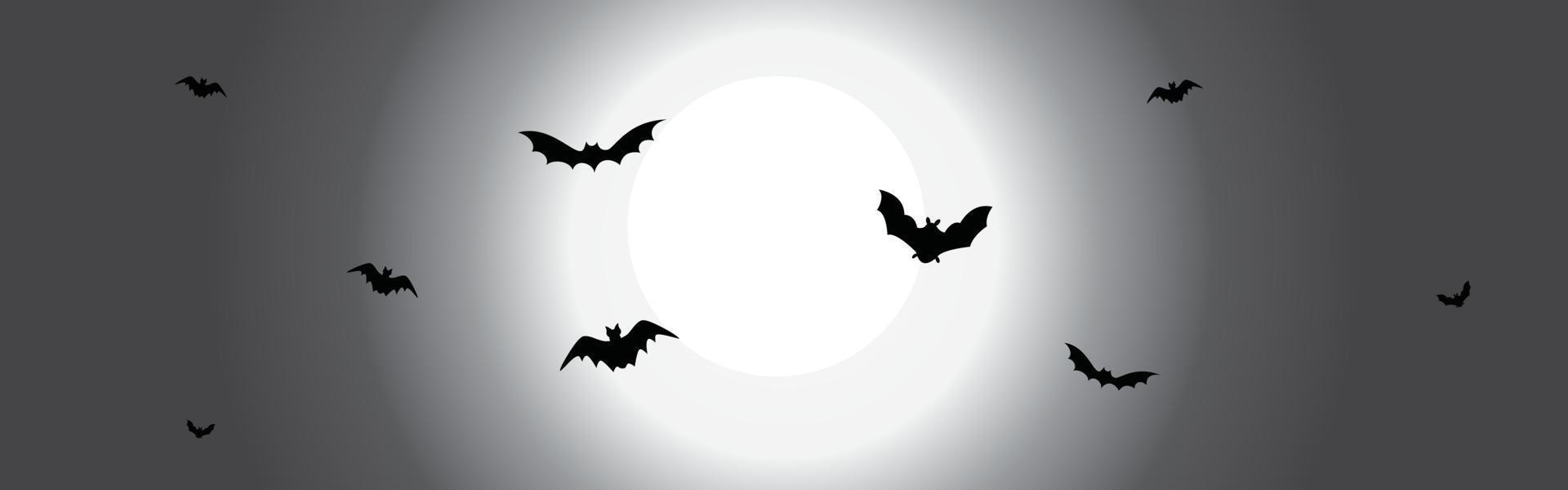 decoración de banner con murciélagos para la noche de halloween vector