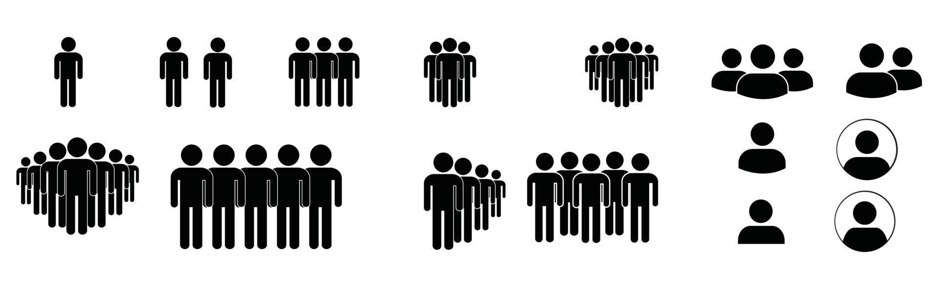 People icons. Human community group, people crowd. Meeting employees vector