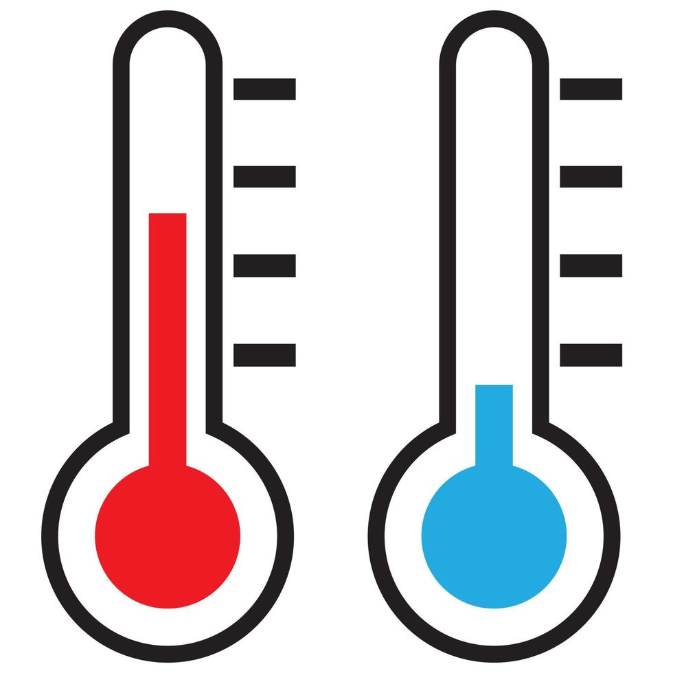 termómetros aislados en diferentes colores vector
