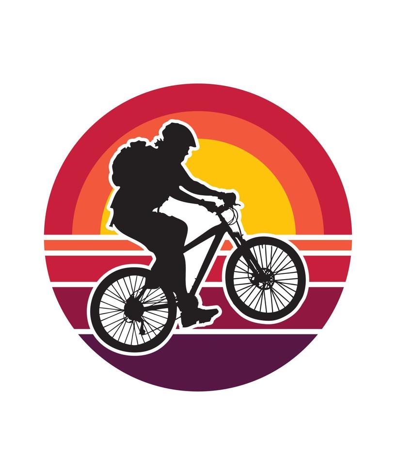 Bike Retro Sunset Design template vector