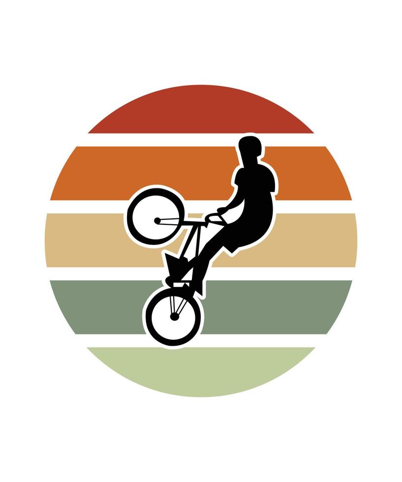 Bike Retro Sunset Design template vector