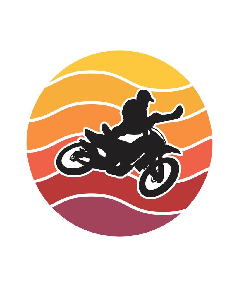 Bike Retro Sunset Design template vector