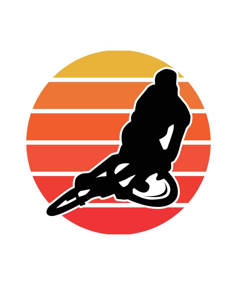 Bike Retro Sunset Design template vector