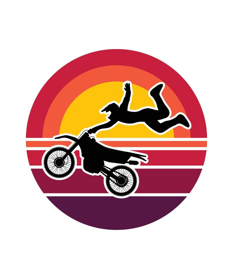 Bike Retro Sunset Design template vector