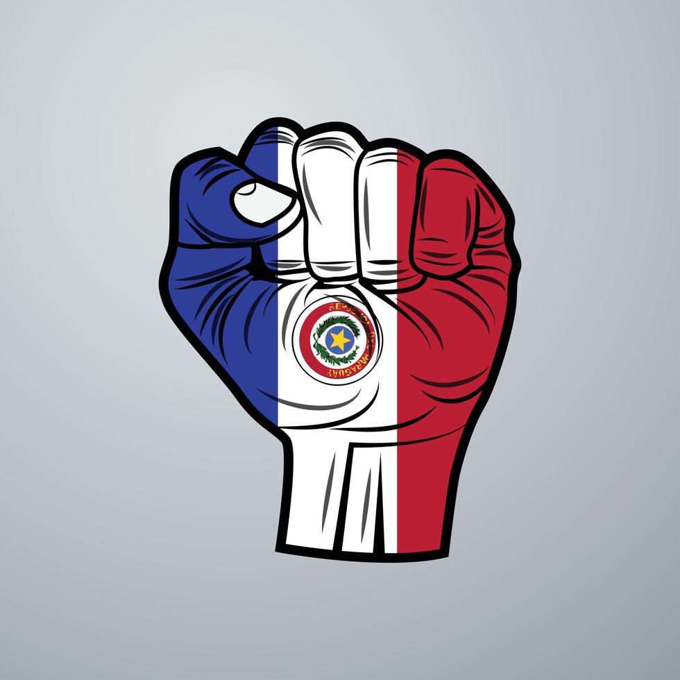 vParaguay  Flag with Hand Design vector