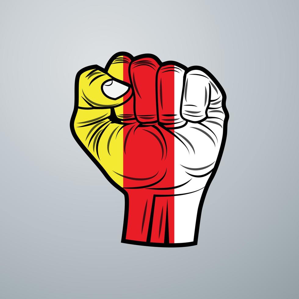 South Ossetia Flag with Hand Design vector