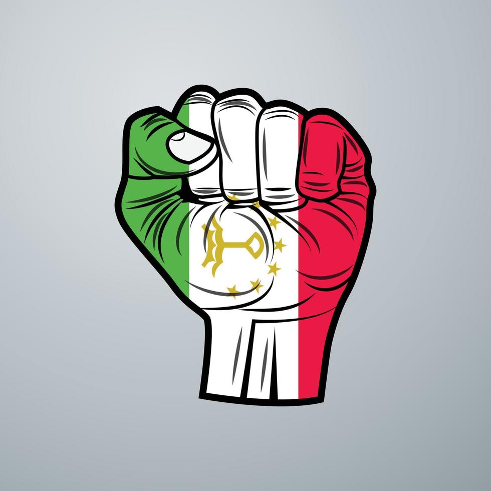 Tajikistan Flag with Hand Design vector