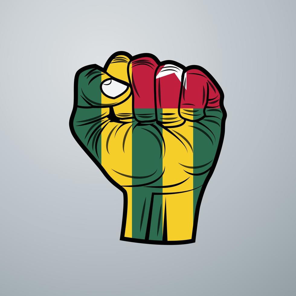Togo Flag with Hand Design vector