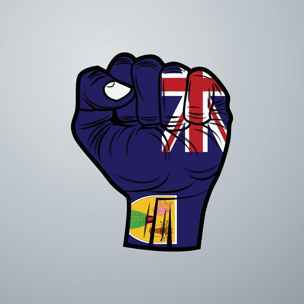 Turks and Caicos Islands Flag with Hand Design vector