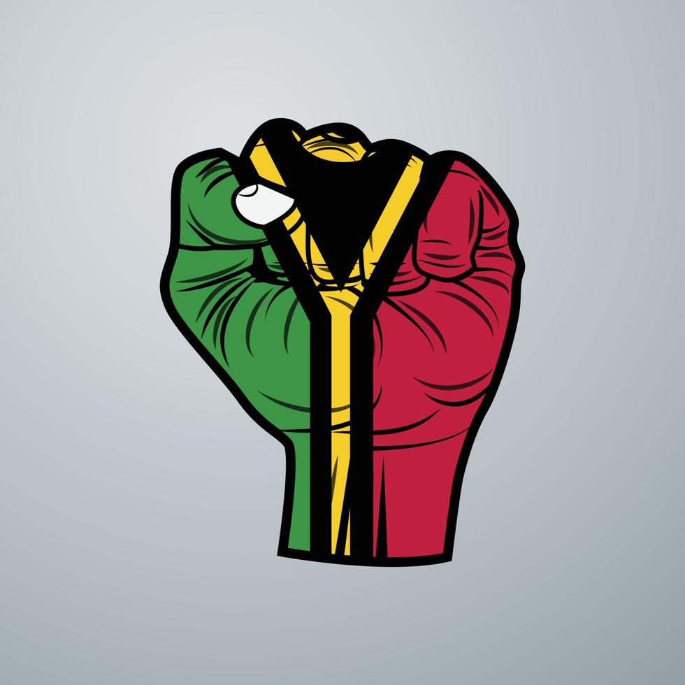 Vanuatu Flag with Hand Design vector