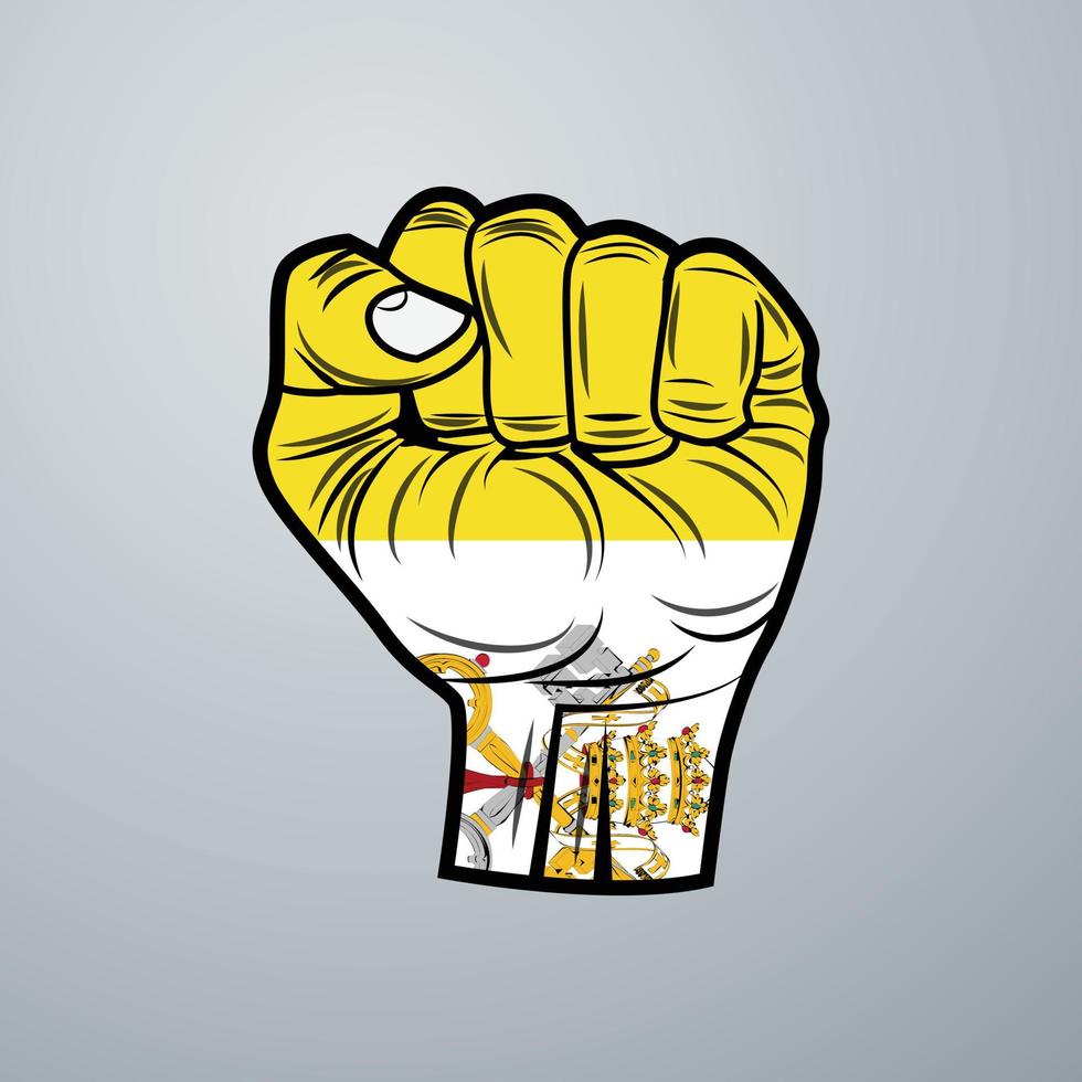 Vatican City Flag with Hand Design vector