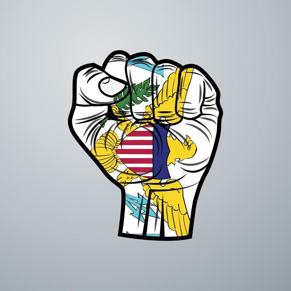 Virgin Islands Us Flag with Hand Design vector
