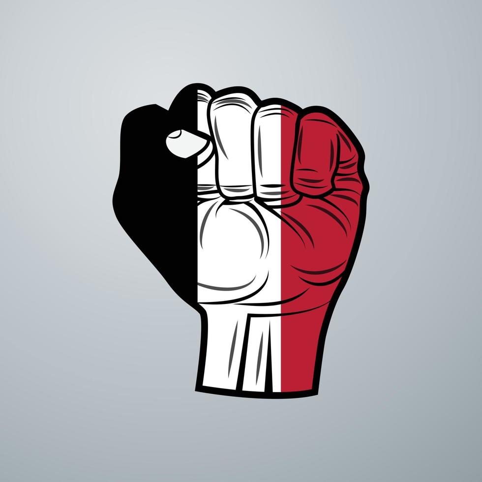 Yemen Flag with Hand Design vector