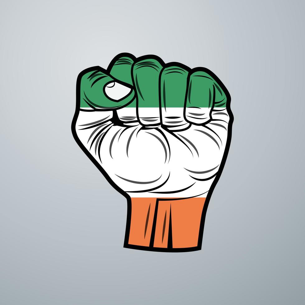 Ireland Flag with Hand Design vector