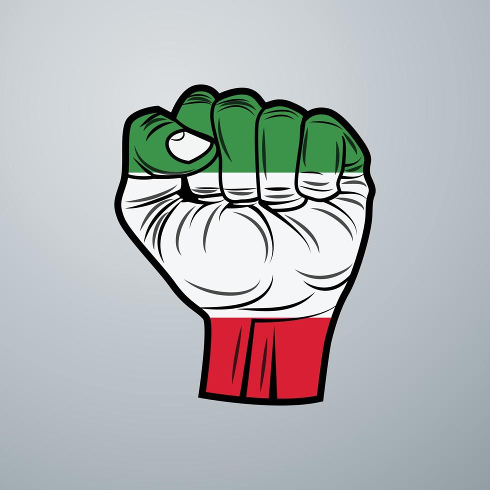 Italy Flag with Hand Design vector