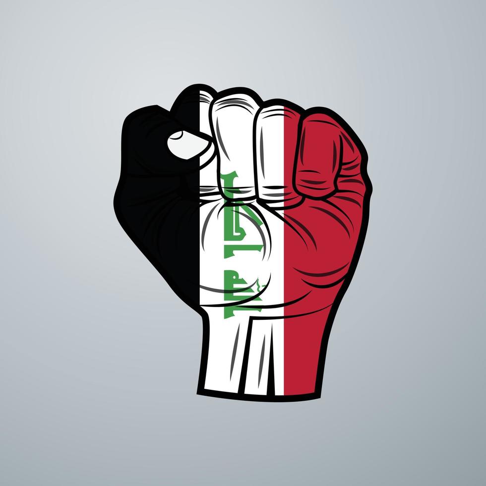 Iraq Flag with Hand Design vector