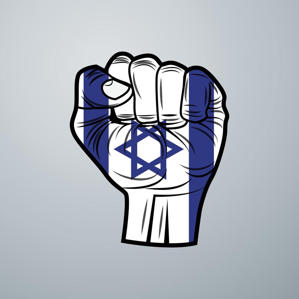 Israel Flag with Hand Design vector