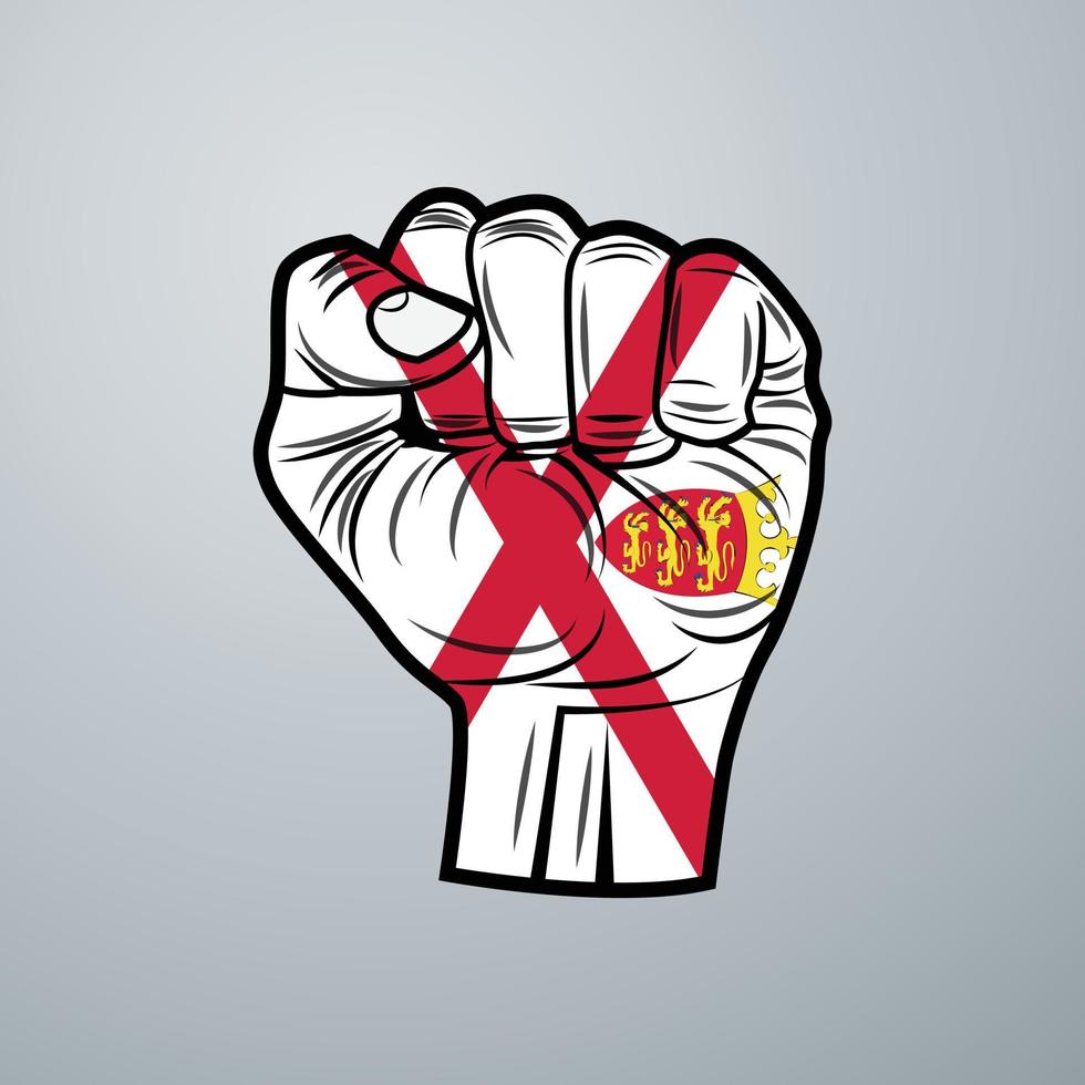 bandera de jersey con diseño de mano vector