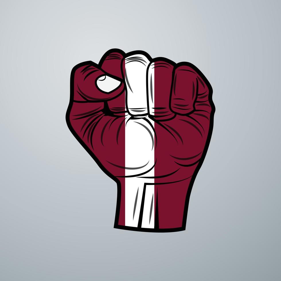 Latvia Flag with Hand Design vector