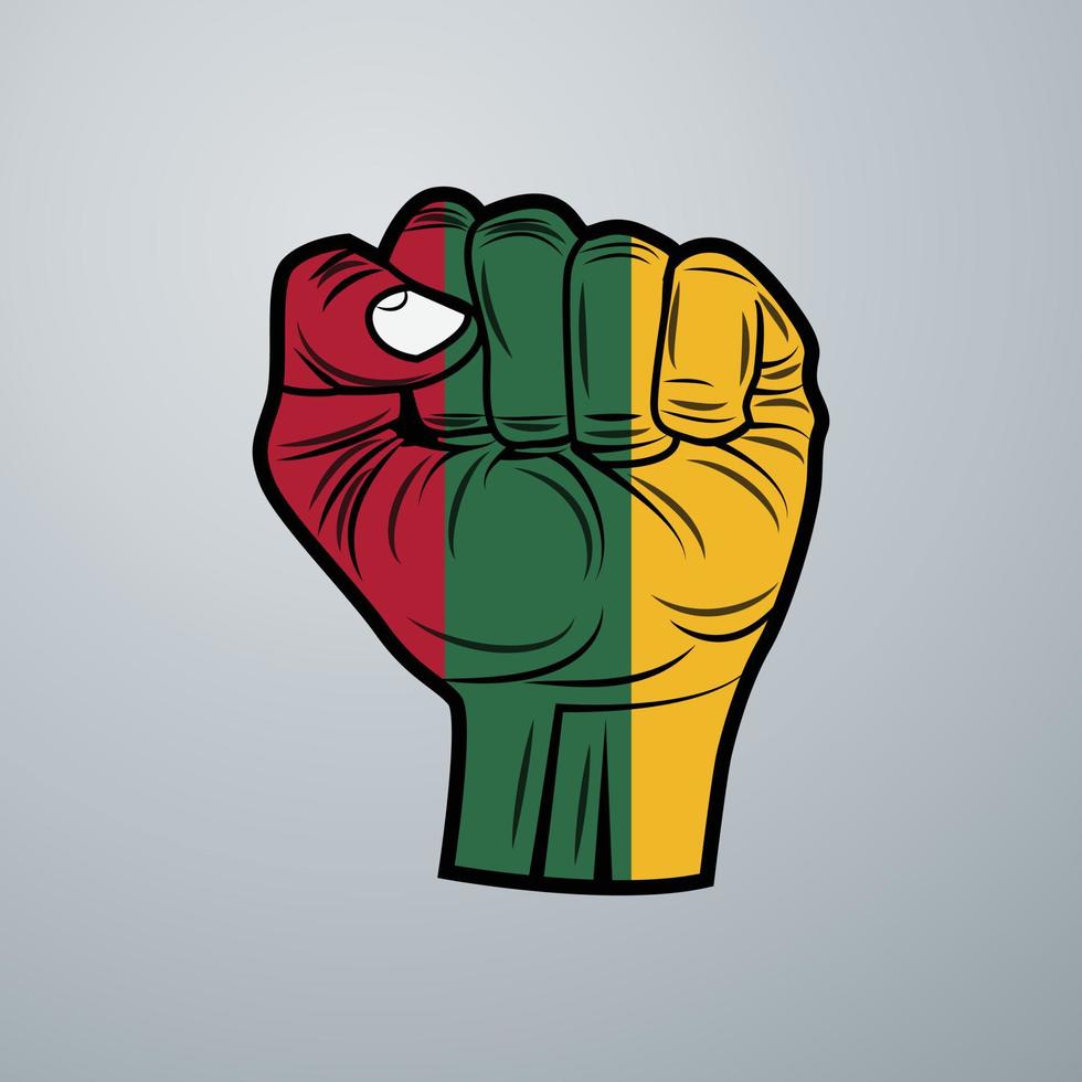 Lithuania Flag with Hand Design vector