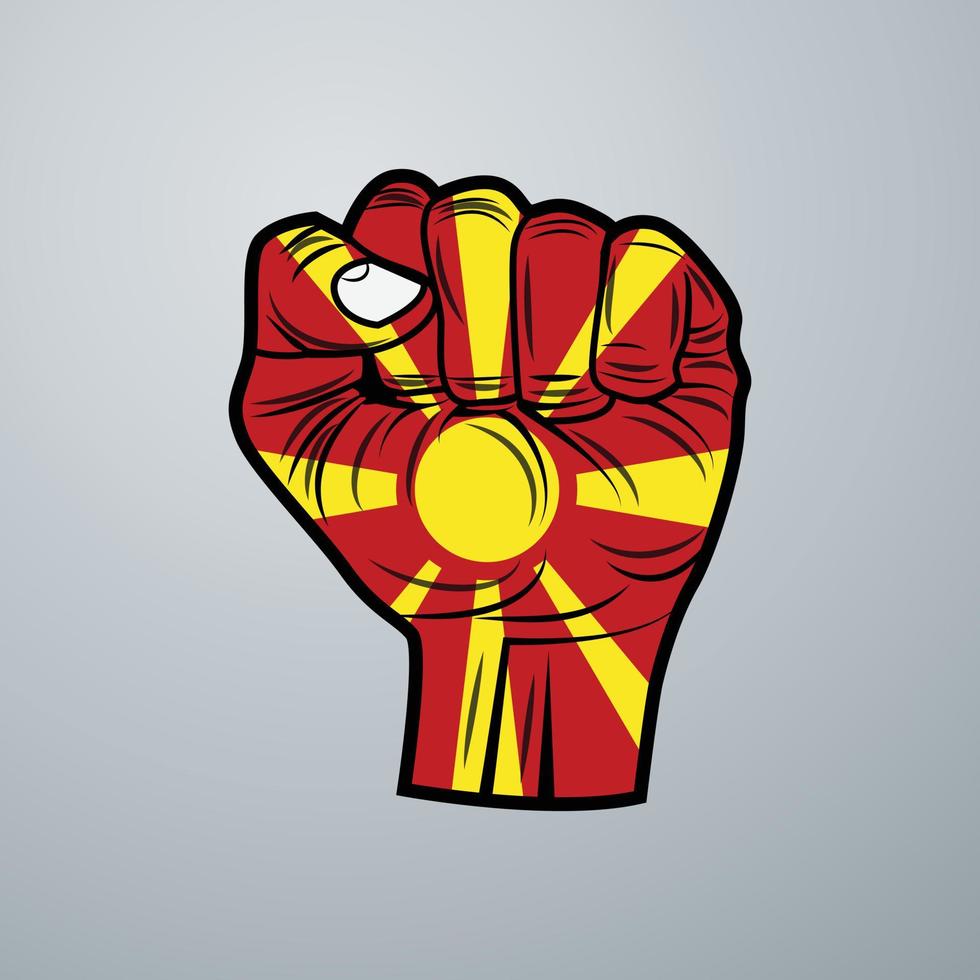 bandera de macedonia con diseño de mano vector