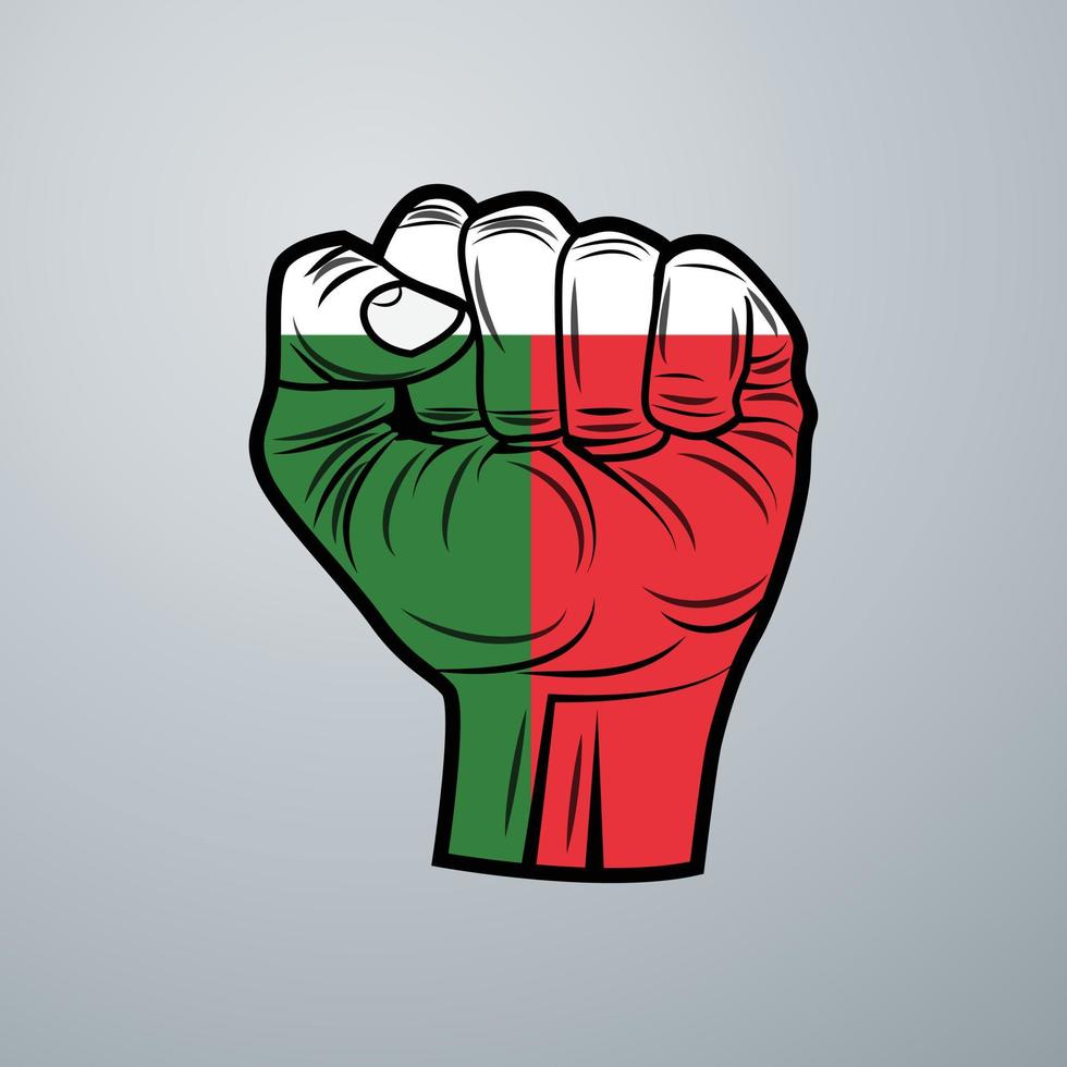 Madagascar Flag with Hand Design vector