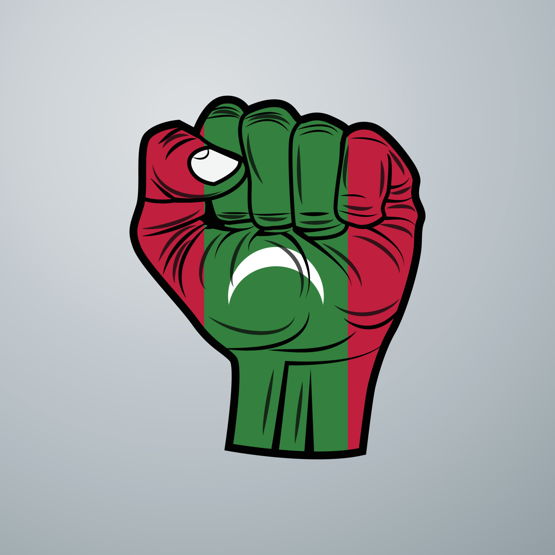 Maldives Flag with Hand Design 3481239 Vector Art at Vecteezy