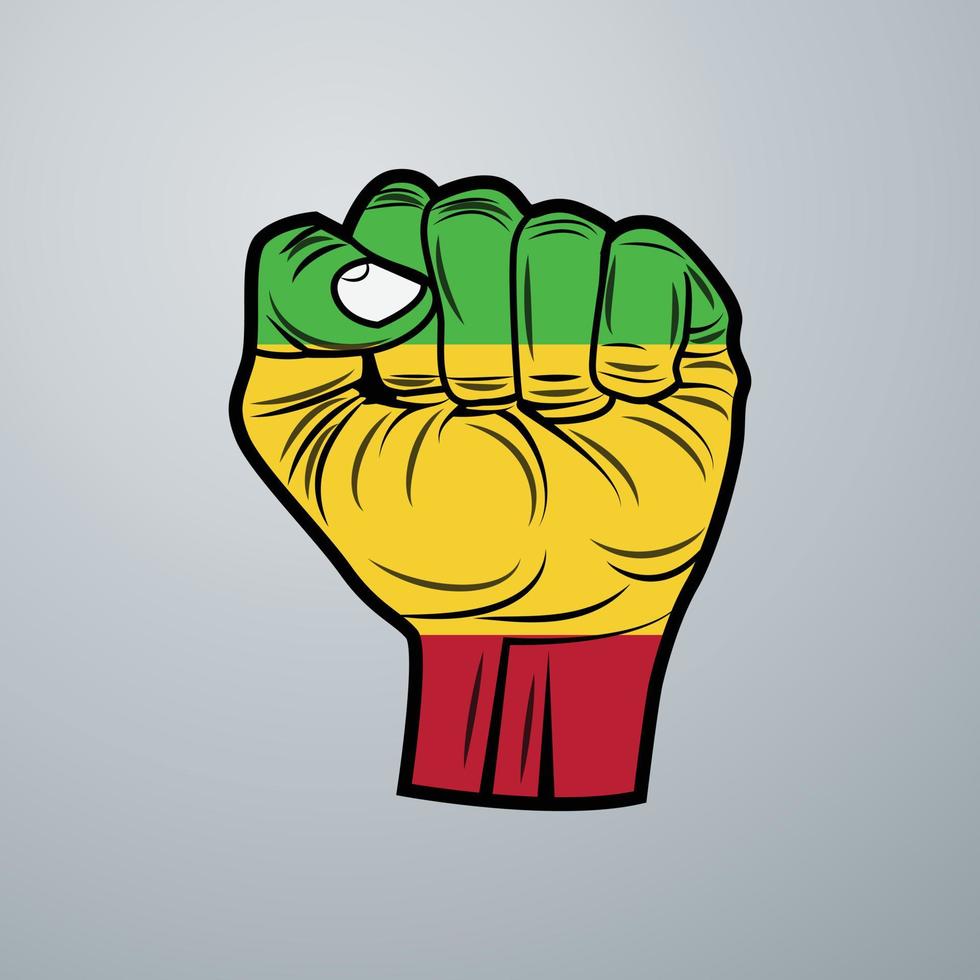 Mali Flag with Hand Design vector