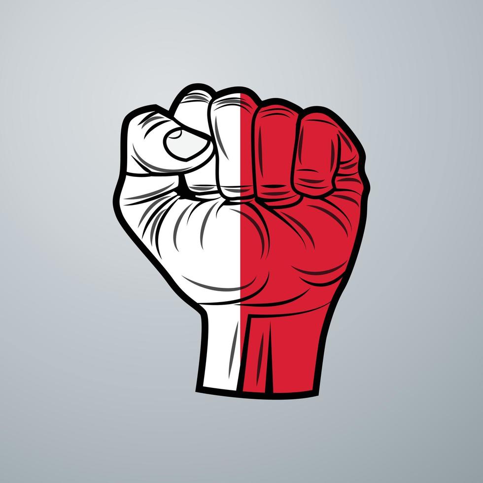 Monaco Flag with Hand Design vector