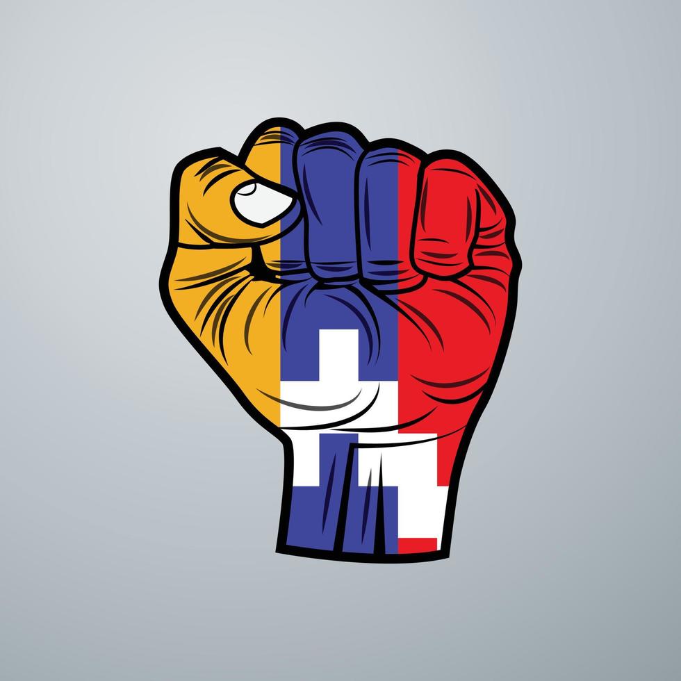 Nagorno Karabakh Flag with Hand Design vector