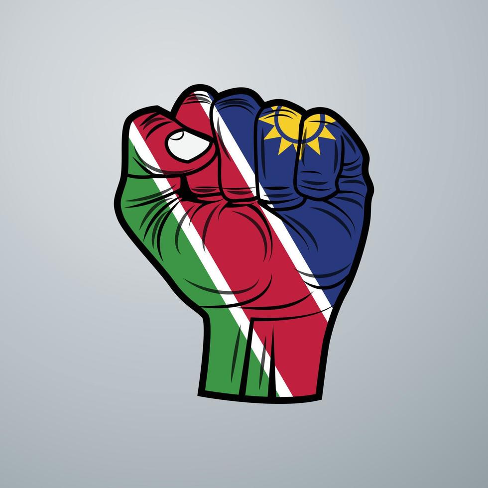 Namibia Flag with Hand Design vector