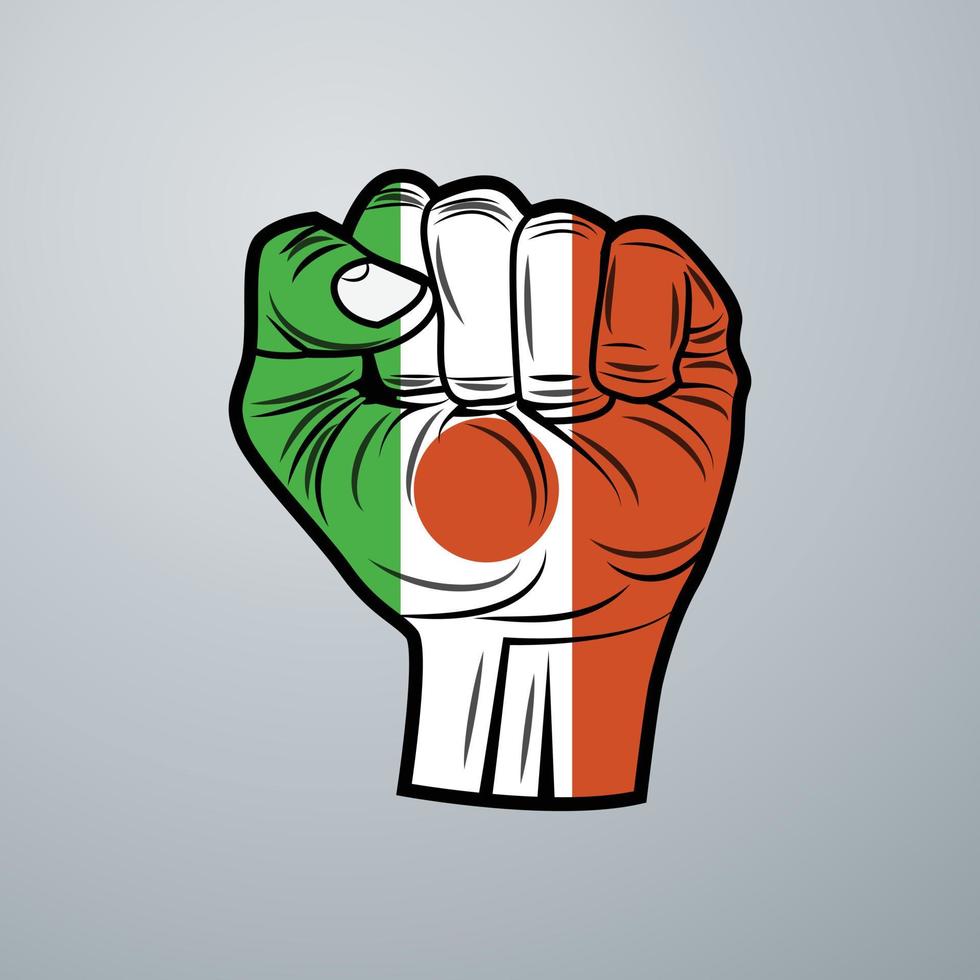 bandera de niger con diseño de mano vector