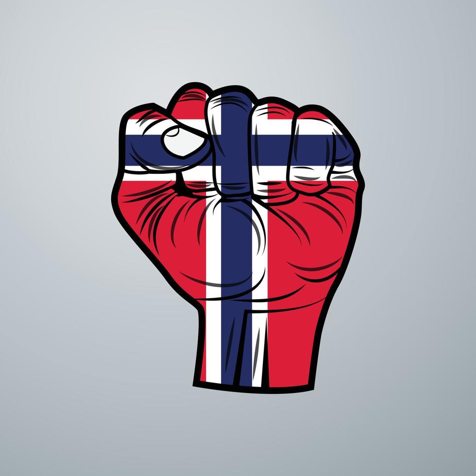 Norway Flag with Hand Design vector