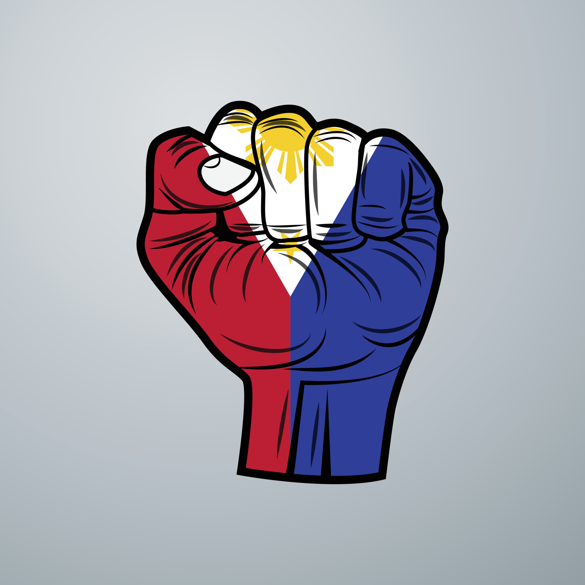 Philippines Flag With Hand Design Vector Art At Vecteezy