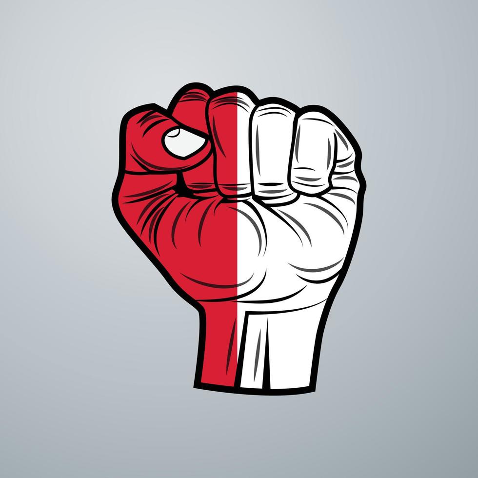 Poland  Flag with Hand Design vector