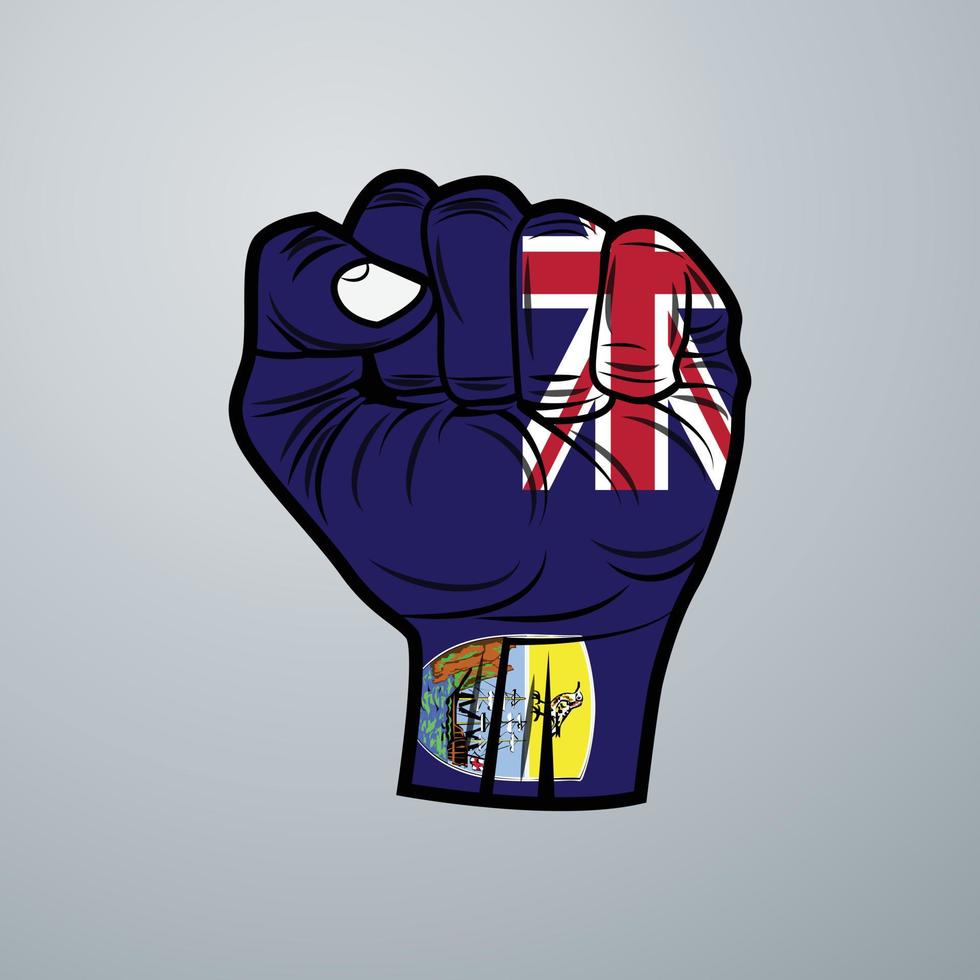 Saint Helena Flag with Hand Design vector