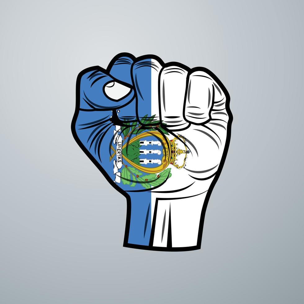 bandera de san marino con diseño de mano vector