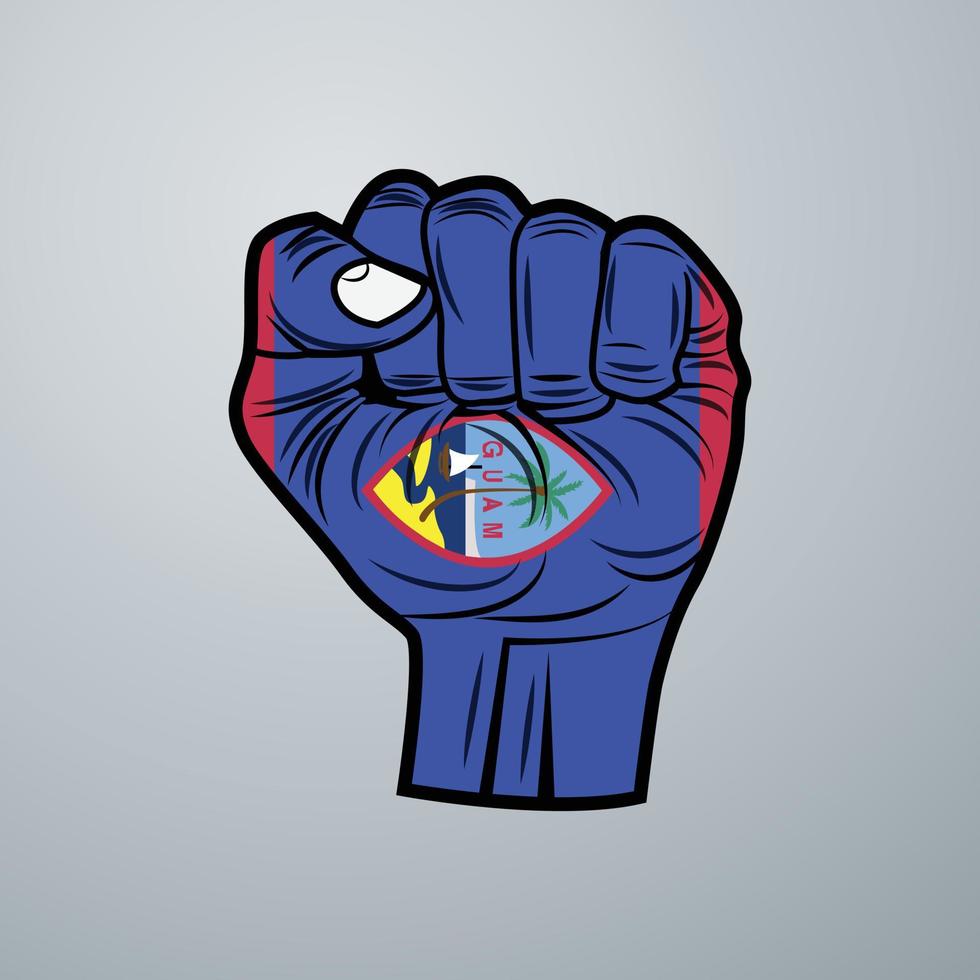 Guam Flag with Hand Design vector