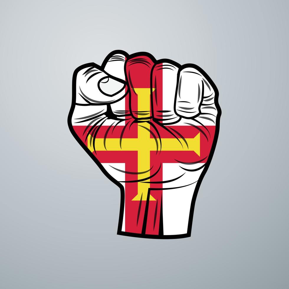 bandera de guernsey con diseño de mano vector