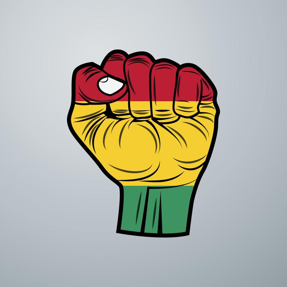 Guinea Flag with Hand Design vector