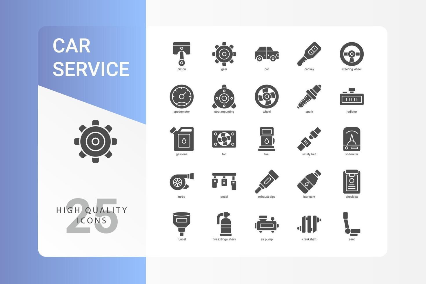 paquete de iconos de servicio de automóvil para el diseño de su sitio web, logotipo, aplicación, ui. vector