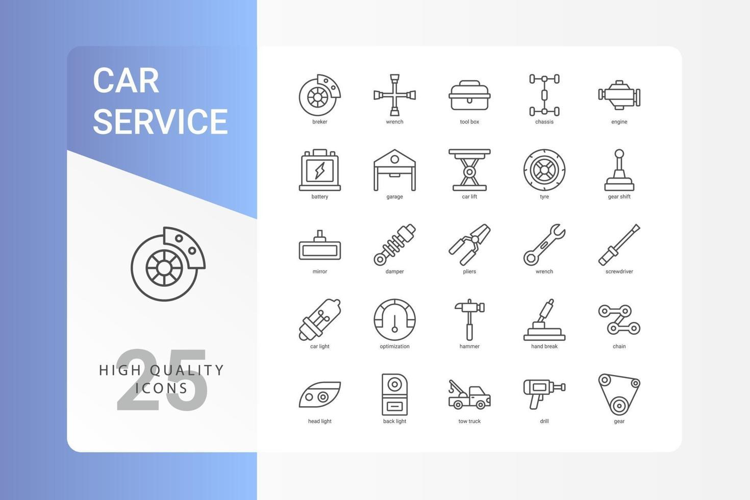 paquete de iconos de servicio de automóvil para el diseño de su sitio web, logotipo, aplicación, ui. vector