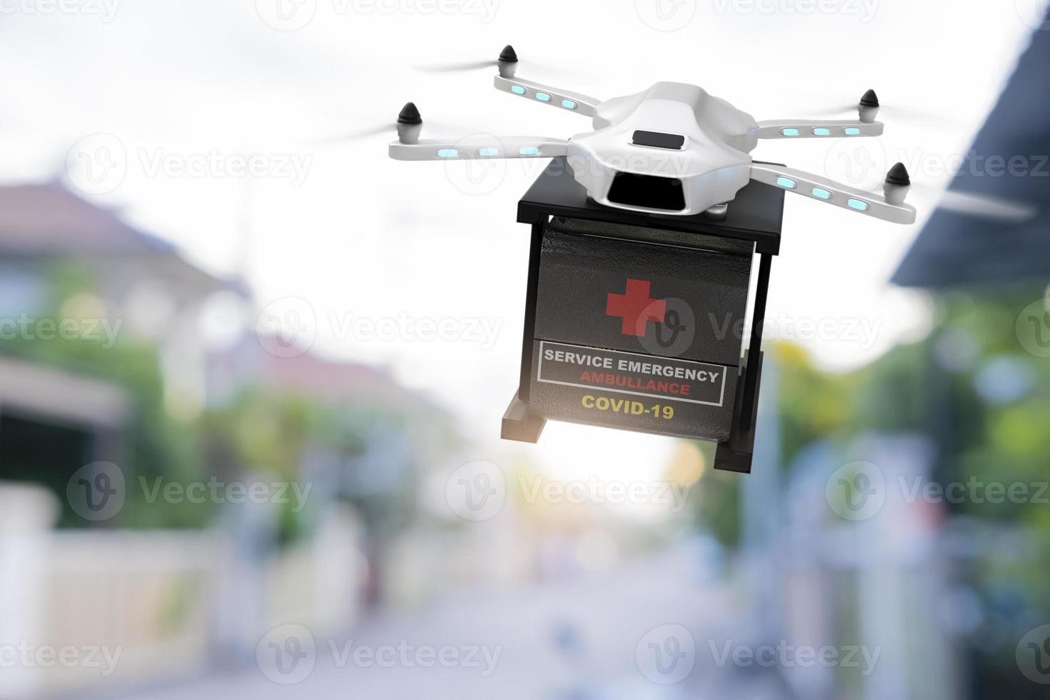 Drone technology engineering device industry flying in industrial logistic export import covid 19 vaccine delivery service logistics coronavirus transport transportation for people 3D rendering photo