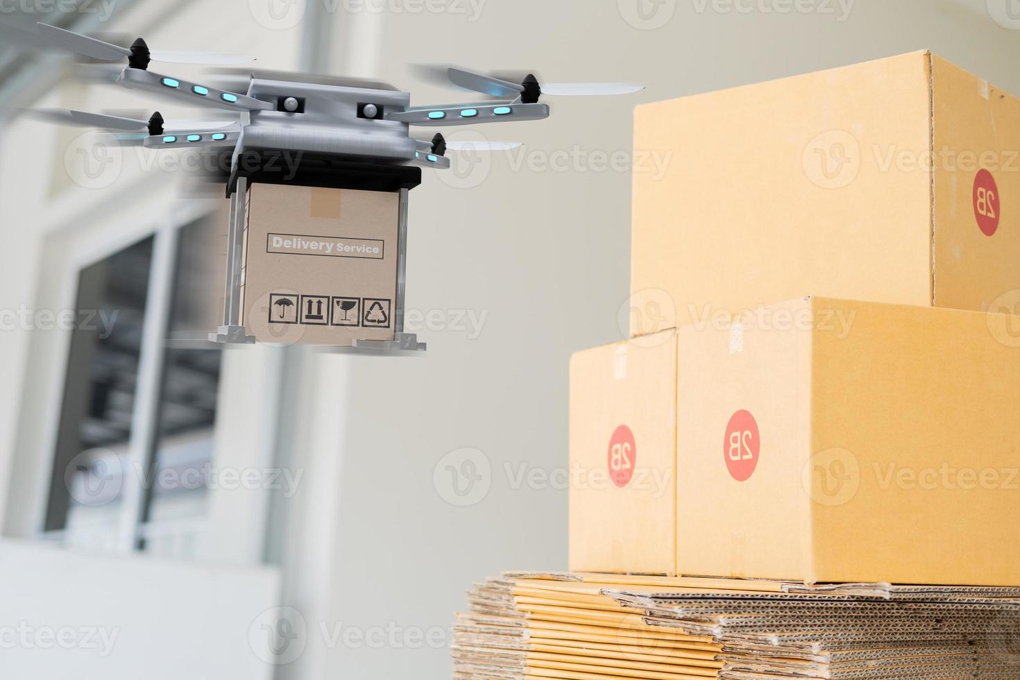 Drone technology engineering device for industry flying in industrial to logistic export import product home delivery service logistics shipping transport transportation or car auto parts showroom photo