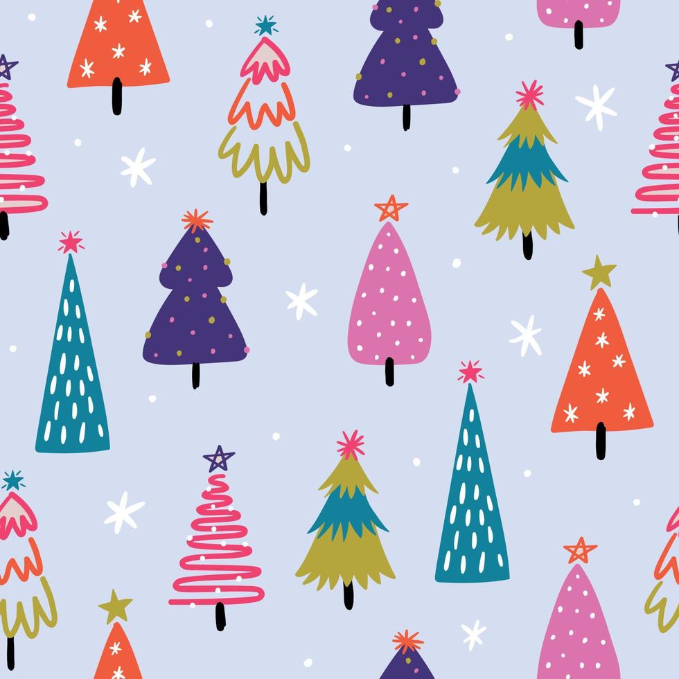 Christmas tree seamless pattern vector