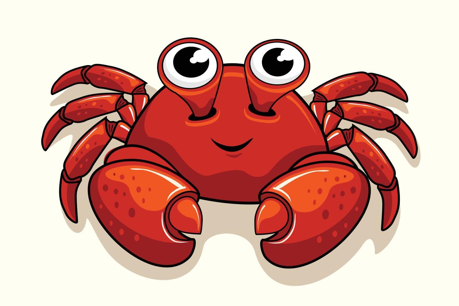 Crab Cartoon Cute Animals Vector