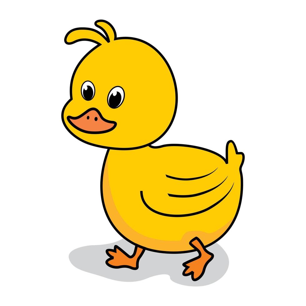 dibujos animados de pato bebé lindo aislado vector