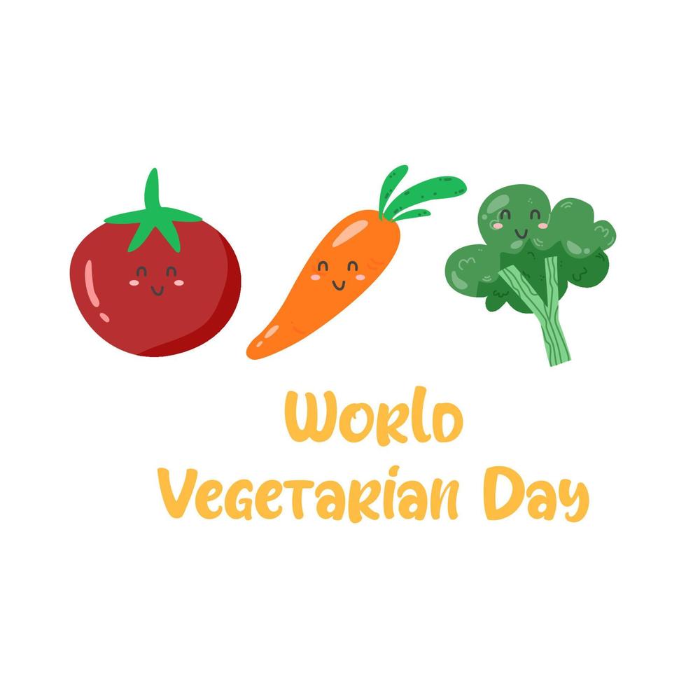 Hand drawn flat world vegetarian day vector