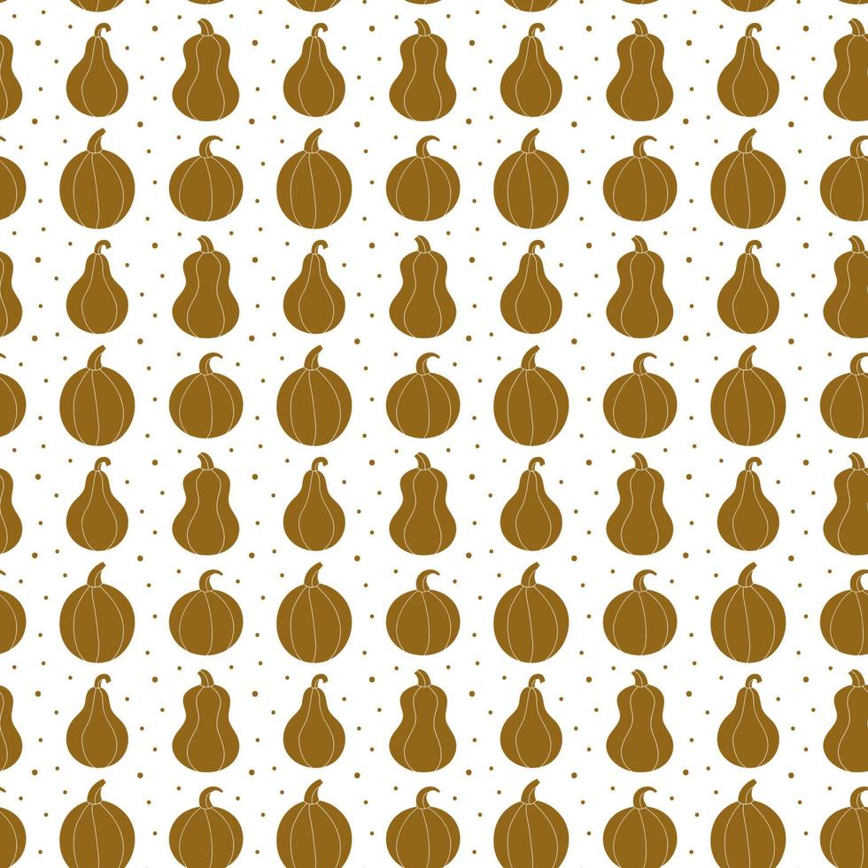 Pumpkin silhouette seamless pattern background Autumn holiday Thanksgiving Halloween decor Vegan vegetarian food Kitchen element vector