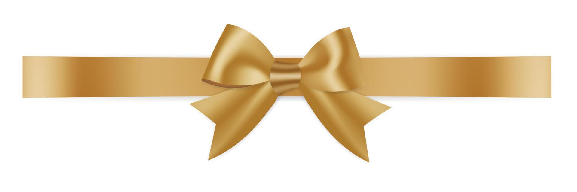 Golden Bow tie ribbon vector